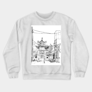 Saigon Old Temple Vietnam Pen and Ink Illustration Crewneck Sweatshirt